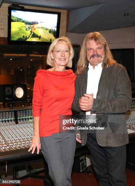 Bea Schmidt, executive producer of 'Sturm der Liebe' series and music producer Leslie Mandoki during the studio production meeting for the new and...