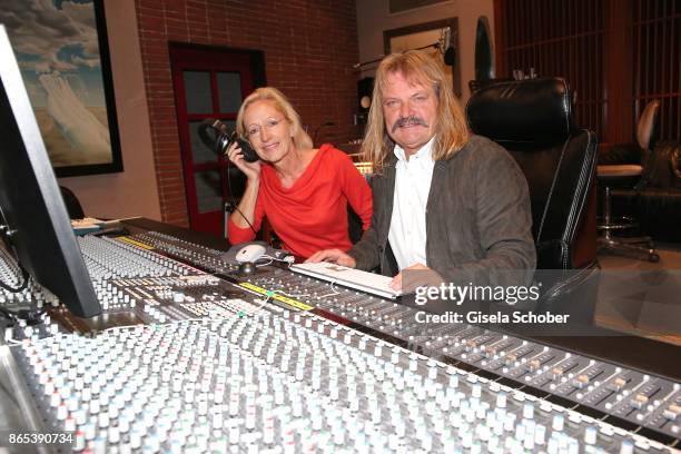 Bea Schmidt, executive producer of 'Sturm der Liebe' series and music producer Leslie Mandoki during the studio production meeting for the new and...