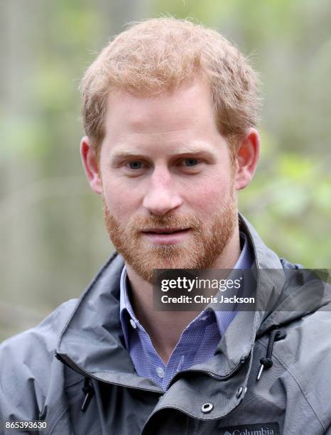 Prince Harry during a visit to Myplace at Brockholes Nature Reserve, a project which aims to empower young people by encouraging them to take action...