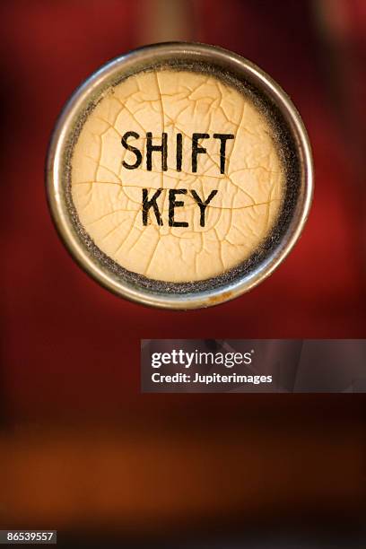 shift key on typewriter - shift key stock pictures, royalty-free photos & images