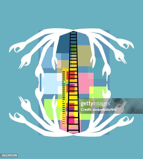 technology, occupation, - height difference stock illustrations