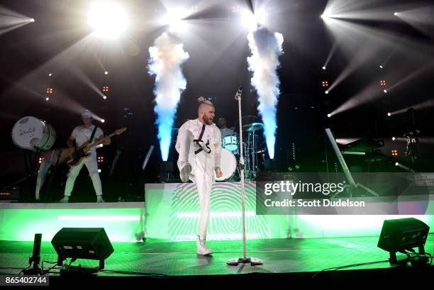 Singer Colton Dixon performs onstage during the Air 1 Positive Hits tour at Citizens Business Bank Arena on October 22, 2017 in Ontario, California.