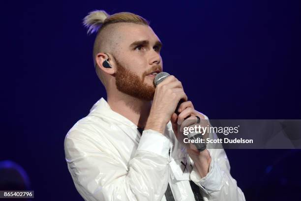 Singer Colton Dixon performs onstage during the Air 1 Positive Hits tour at Citizens Business Bank Arena on October 22, 2017 in Ontario, California.