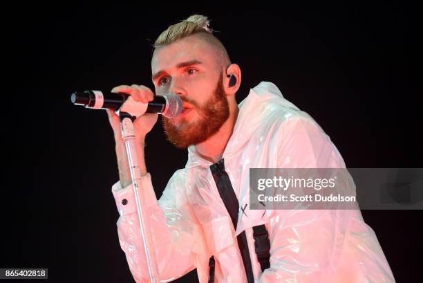 Singer Colton Dixon performs onstage during the Air 1 Positive Hits tour at Citizens Business Bank Arena on October 22, 2017 in Ontario, California.