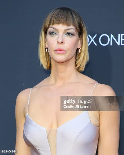 Pollyanna McIntosh attends the 100th episode celebration off 'The Walking Dead' at The Greek Theatre on October 22, 2017 in Los Angeles, California.