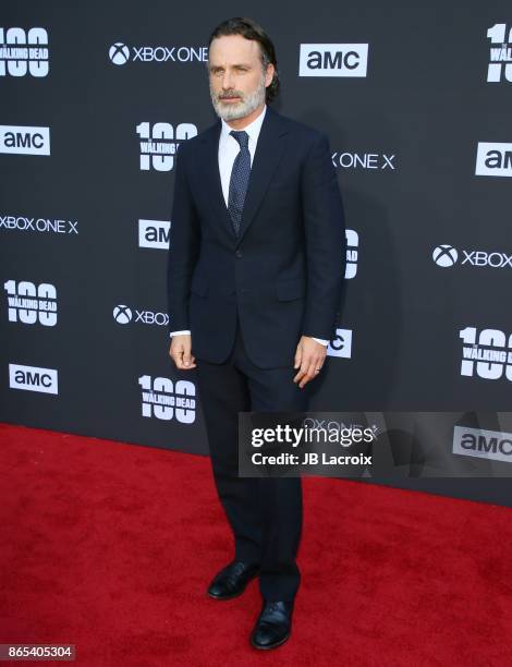 Andrew Lincoln attends the 100th episode celebration off 'The Walking Dead' at The Greek Theatre on October 22, 2017 in Los Angeles, California.