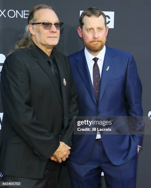 Gregory Nicotero and Scott M. Gimple attend the 100th episode celebration off 'The Walking Dead' at The Greek Theatre on October 22, 2017 in Los...