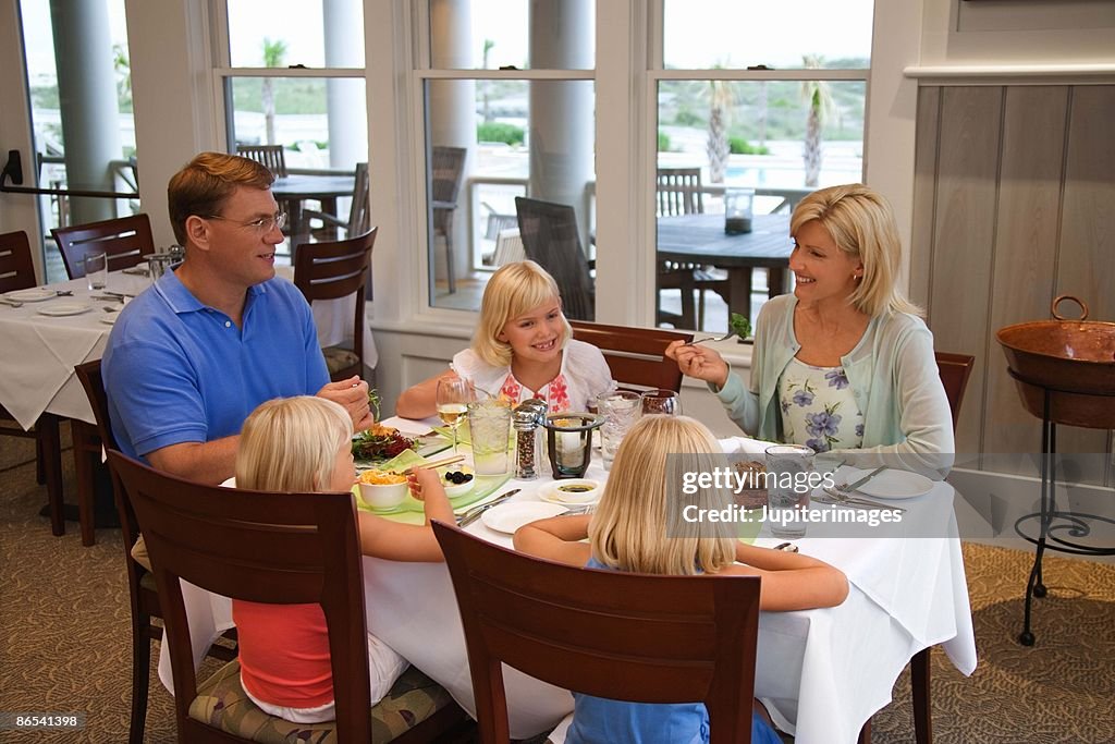 Family eating a meal
