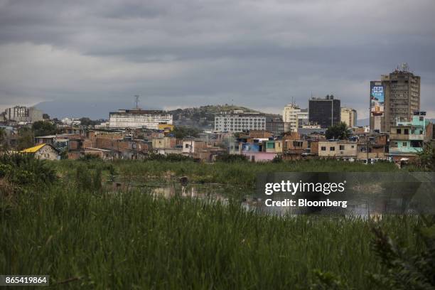 Favela do Lixo sits along a polluted marsh in the metropolitan area of Rio de Janeiro, Brazil, on Thursday, Aug. 24, 2017. According to the World...