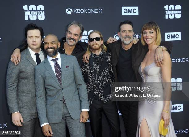 Actors Josh McDermitt, Khary Payton, Steven Ogg, Austin Amelio, Jeffrey Dean Morgan and Pollyanna McIntosh arrive for the AMC Celebration of The...