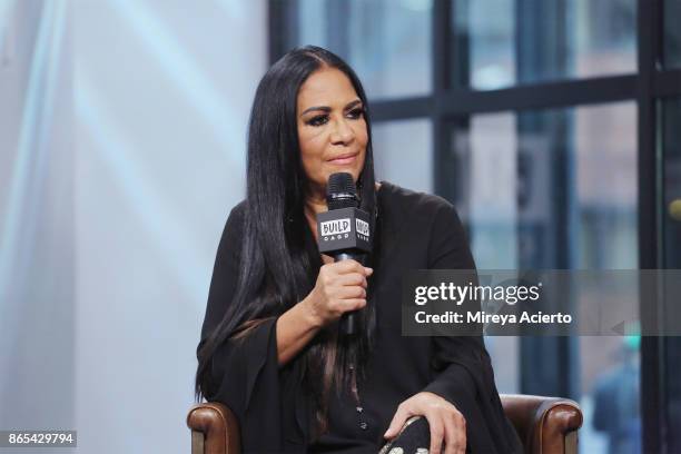 Percussionist, singer, author, and actress, Sheila E. Visits BUILD to discuss her new album "Iconic: Message 4 America" at Build Studio on October...