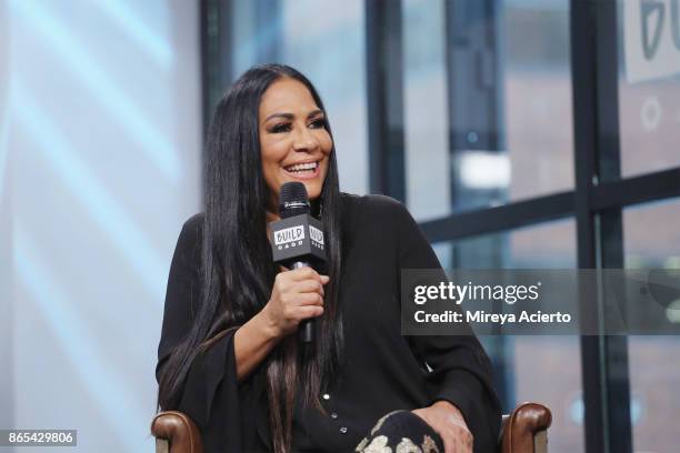 Percussionist, singer, author, and actress, Sheila E. Visits BUILD to discuss her new album "Iconic: Message 4 America" at Build Studio on October...