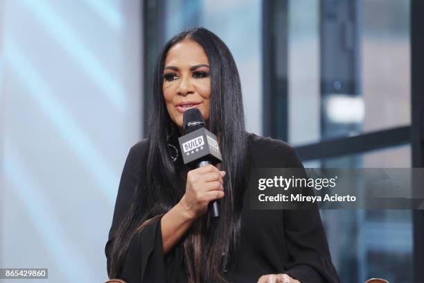 Percussionist, singer, author, and actress, Sheila E. Visits BUILD to discuss her new album "Iconic: Message 4 America" at Build Studio on October...