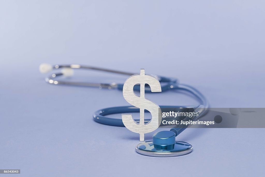 Stethoscope and a dollar sign