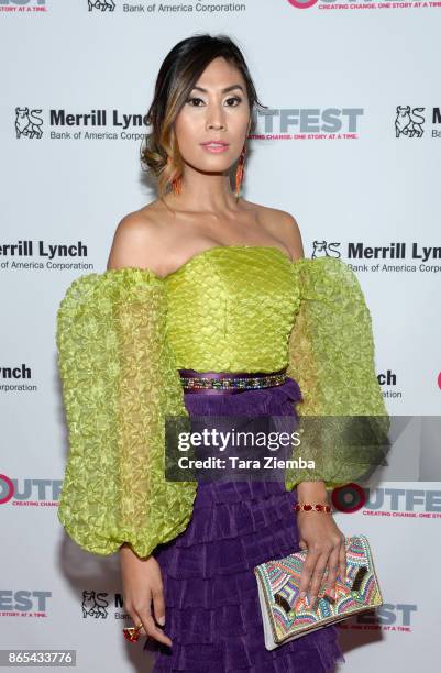 Rain Valdez attends the 13th Annual Outfest Legacy Awards at Vibiana on October 22, 2017 in Los Angeles, California.