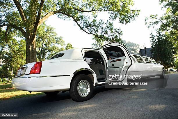 limousine with open door - limousine stock pictures, royalty-free photos & images