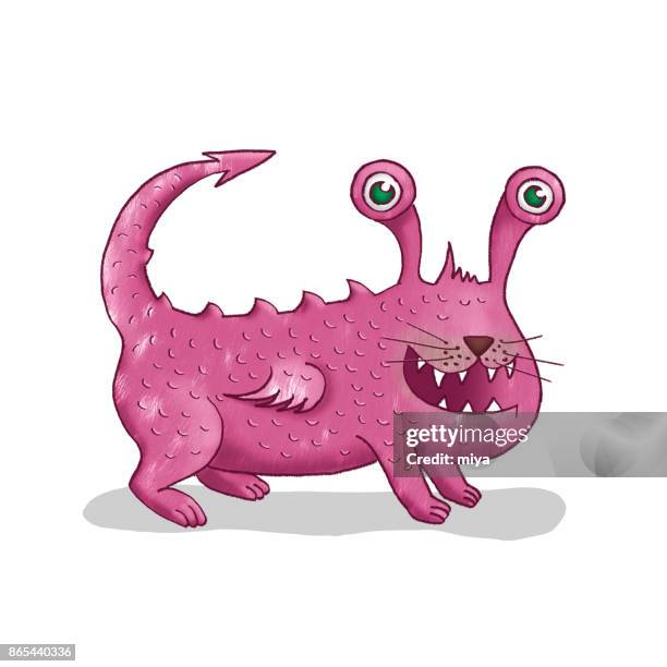 cute mutant illustration (dog, bird, snail) - bulldog barking stock illustrations