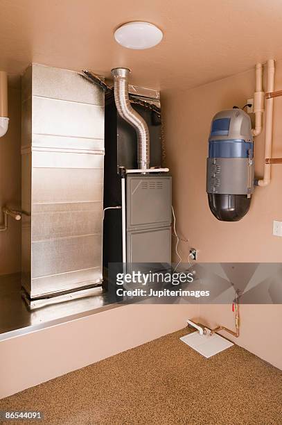 appliances in basement - home furnace stock pictures, royalty-free photos & images