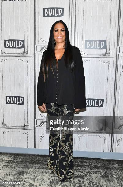 Musician Sheila E. Visits Build to discuss her new album "Iconic: Message 4 America" at Build Studio on October 23, 2017 in New York City.