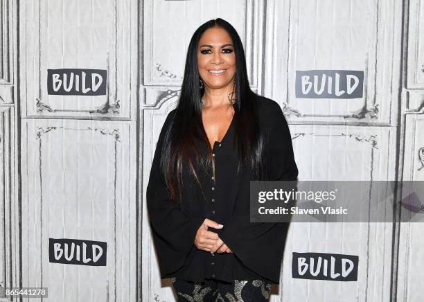 Musician Sheila E. Visits Build to discuss her new album "Iconic: Message 4 America" at Build Studio on October 23, 2017 in New York City.