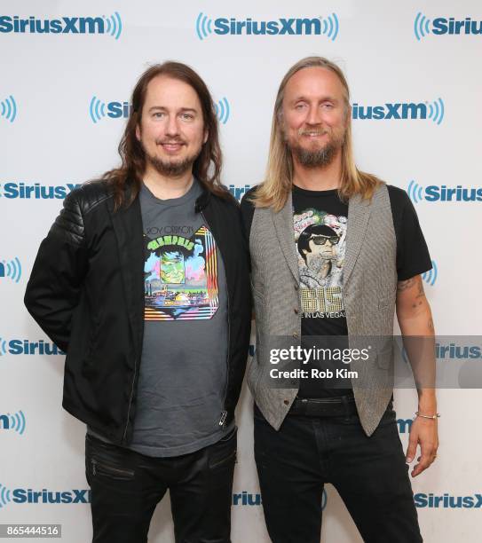 Alex Orbison and Roy Orbison Jr. Visit at SiriusXM Studios on October 23, 2017 in New York City.