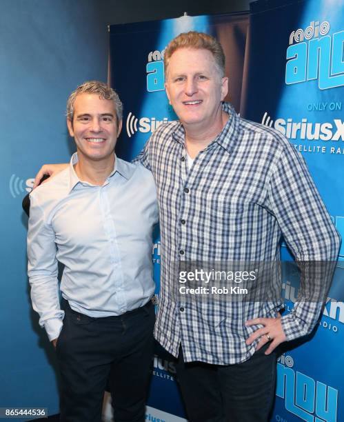 Michael Rapaport and Andy Cohen pose for a photo at SiriusXM Studios on October 23, 2017 in New York City.