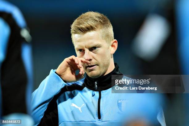 Anders Christiansen of Malmo FF during the allsvenskan match between Malmo FF and AIK at Swedbank Stadion on October 23, 2017 in Malmo, Sweden.