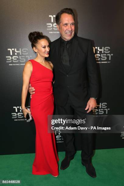 David Seaman and Frankie Poultney during the Best FIFA Football Awards 2017 at the Palladium Theatre, London.