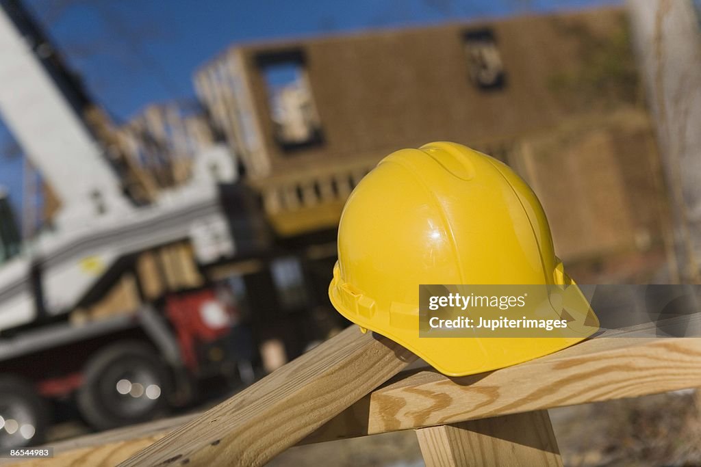 Hat at construction site