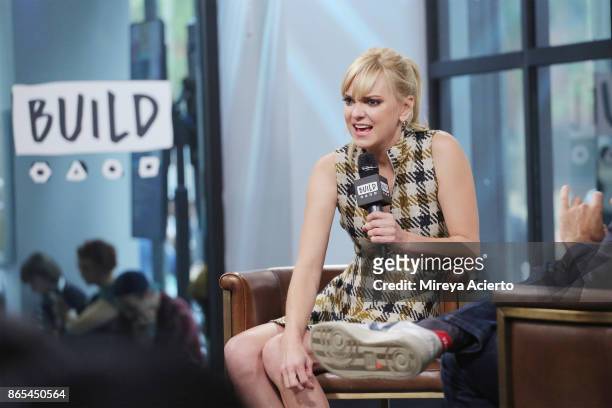 Author/actress, Anna Faris visits BUILD to discuss her podcast "Unqualified" at Build Studio on October 23, 2017 in New York City.