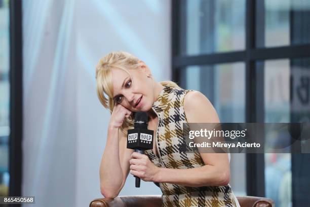 Author/actress, Anna Faris visits BUILD to discuss her podcast "Unqualified" at Build Studio on October 23, 2017 in New York City.