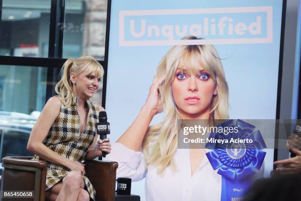 Author/actress, Anna Faris visits BUILD to discuss her podcast "Unqualified" at Build Studio on October 23, 2017 in New York City.