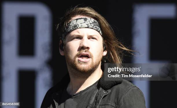 Caleb Shomo of Beartooth performs during the Monster Energy Aftershock Festival at Discovery Park on October 22, 2017 in Sacramento, California.