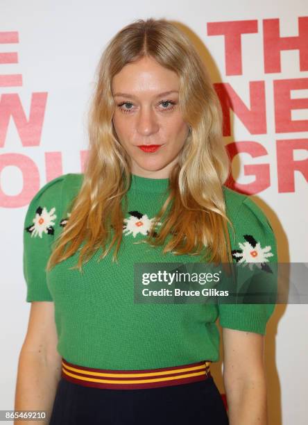 Chloe Sevigny poses at a photo call for her new play "Downtown Race Riot" at the New 42nd Street Rehearsal Studios on October 23, 2017 in New York...