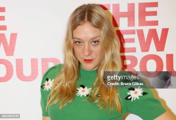 Chloe Sevigny poses at a photo call for her new play "Downtown Race Riot" at the New 42nd Street Rehearsal Studios on October 23, 2017 in New York...