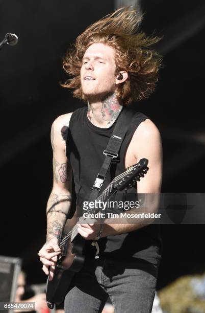 Alan Ashby with Of Mice & Men performs during the Monster Energy Aftershock Festival at Discovery Park on October 22, 2017 in Sacramento, California.