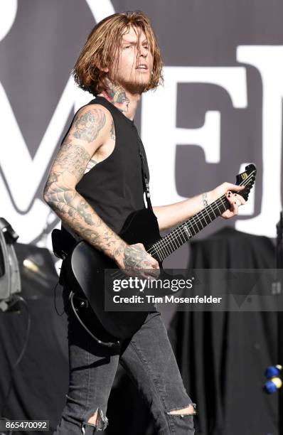 Alan Ashby with Of Mice & Men performs during the Monster Energy Aftershock Festival at Discovery Park on October 22, 2017 in Sacramento, California.