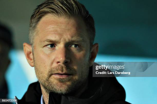 Magnus Pehrsson, head coach of Malmo FF during the allsvenskan match between Malmo FF and AIK at Swedbank Stadion on October 23, 2017 in Malmo,...