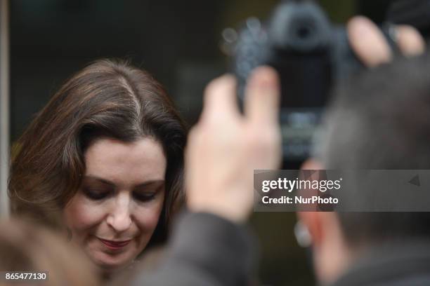 Francesca McDonagh , chief executive of Bank of Ireland, leaves the Department of Finance after meeting with the Finance Minister Paschal Donohoe in...