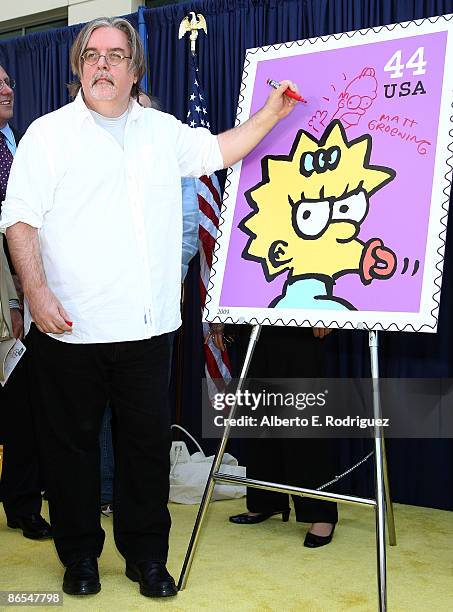 Creator/executive producer Matt Groening attends The Simpsons' U.S. Postage stamp dedication ceremony on May 7, 2009 in Los Angeles , California.