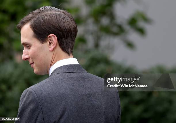 Jared Kushner, senior advisor to U.S. President Donald Trump, attends a joint statemen in the Rose Garden held by U.S. President Donald Trump and...