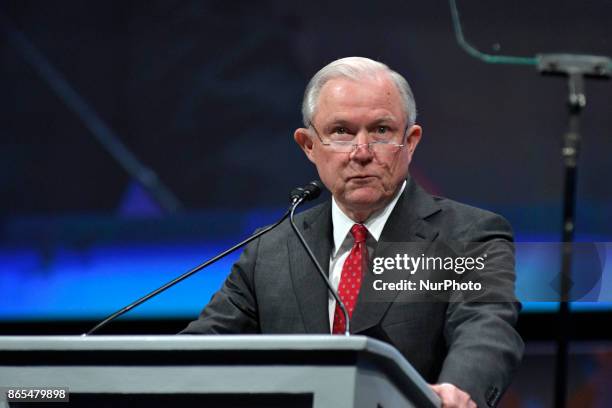 Attorney General Jeff Sessions announces plans to combat MS-13 during the General Assembly of the International Association of Chiefs of Police...