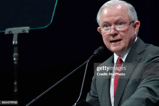 Attorney General Jeff Sessions announces plans to combat MS-13 during the General Assembly of the International Association of Chiefs of Police...