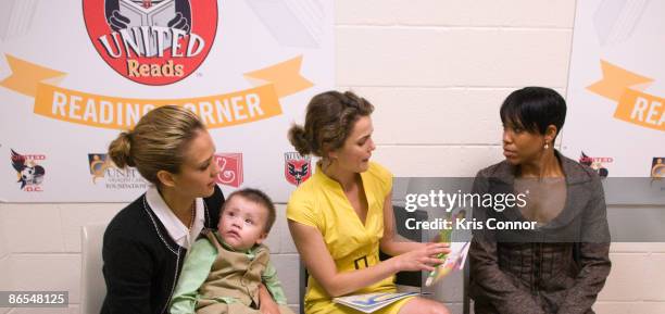 Actresses Jessica Alba, Kerri Russell and Regina King read to children at the Unity Health Care Upper Cardozo Clinic to discuss the struggles faced...