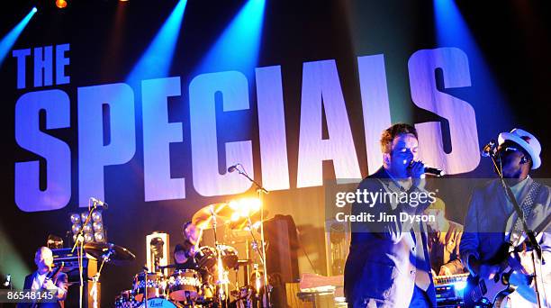 Terry Hall of British 2-tone ska group The Specials performs during a 30th Anniversary reunion concert at Brixton Academy on May 7, 2009 in London,...