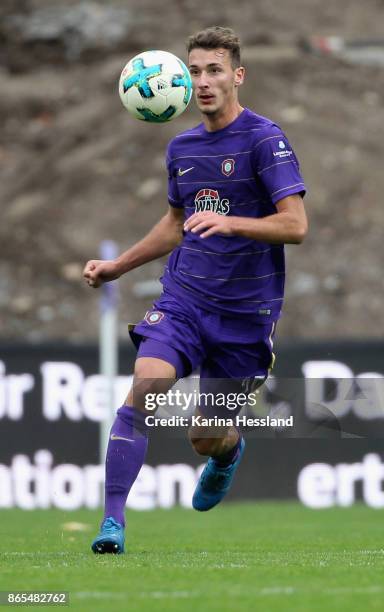 Dominik Wydra of Aue during the Second Bundesliga match between FC Erzgebirge Aue and SSV Jahn Regensburg at Sparkassen-Erzgebirgsstadion on October...