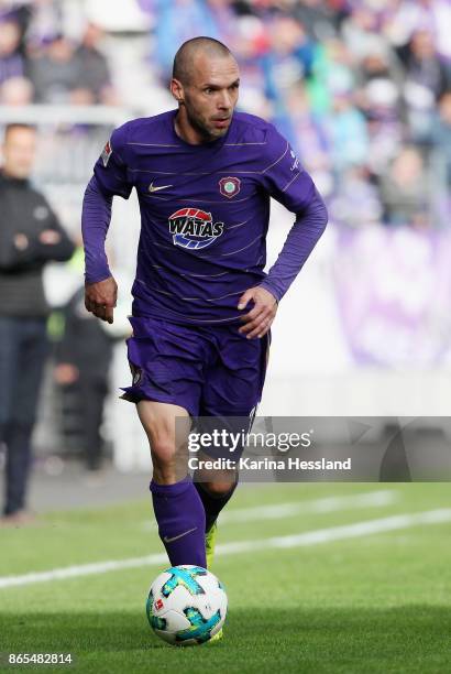 Christian Tiffert of Aue during the Second Bundesliga match between FC Erzgebirge Aue and SSV Jahn Regensburg at Sparkassen-Erzgebirgsstadion on...