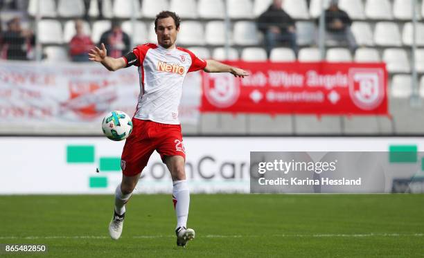 Sebastian Nachreiner of Regensburg during the Second Bundesliga match between FC Erzgebirge Aue and SSV Jahn Regensburg at...