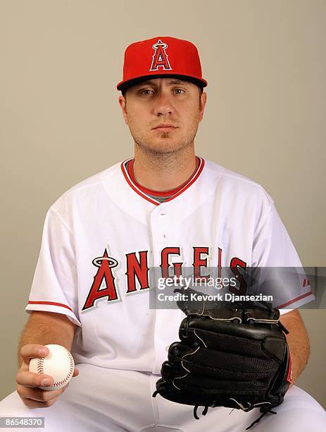 Kevin Jepsen of the Los Angeles Angels of Anaheim poses during photo day at Tempe Diablo Stadium on February 25, 2009 in Tempe, Arizona.