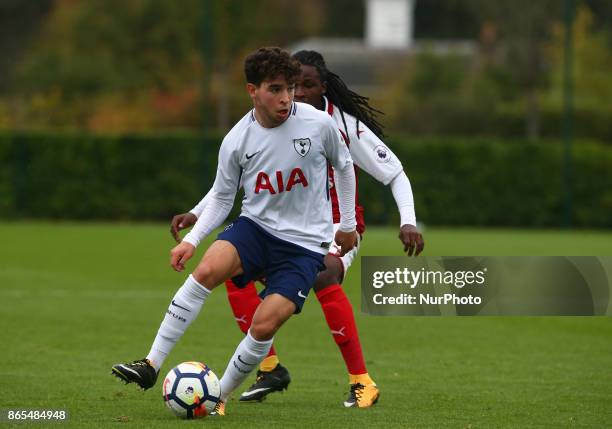 Samuel Shashoua of Tottenham Hotspur during Premier League 2 Div 1 match between Tottenham Hotspur Under 23s against Arsenal Under 23s at Tottenham...